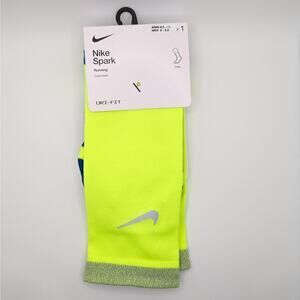 Nike Spark Cushioned Running Crew Socks - Volt Yellow - W (9.5-11) M (8-9.5)
